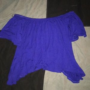 Deep royal blue off-shoulder medium top